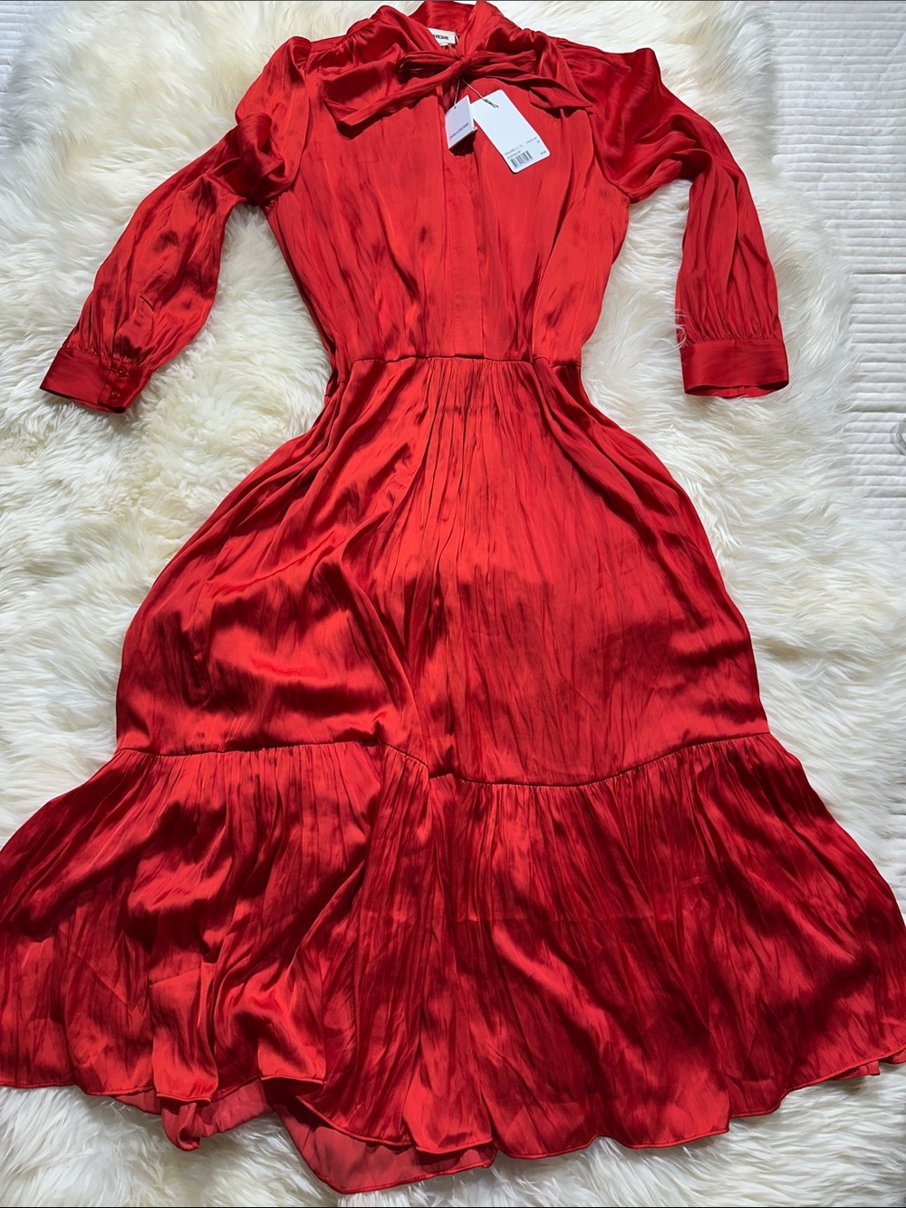 Zadig & Voltaire Coquelicot Satin Dress in Vibrant Red